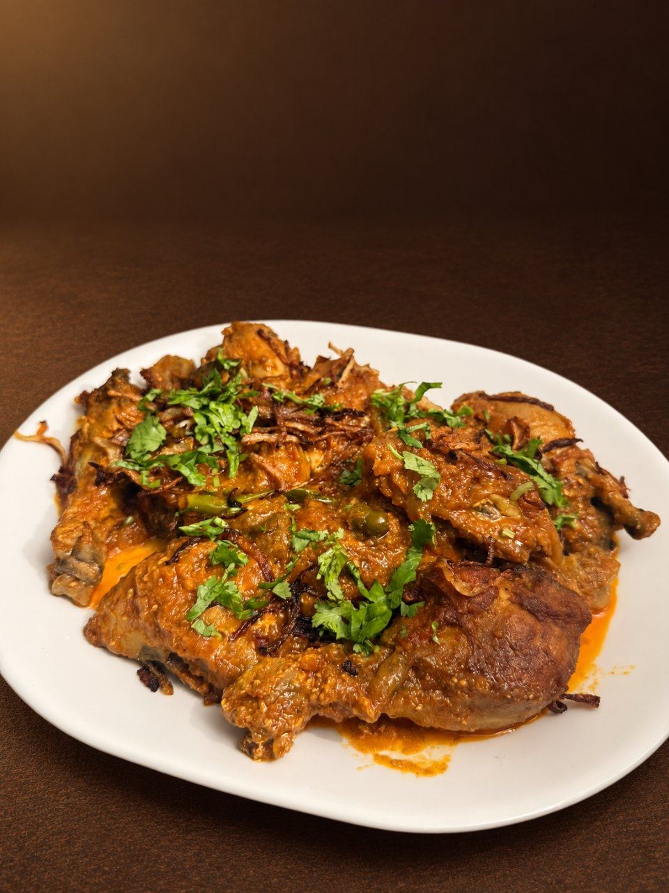 Chicken roast with fried onions